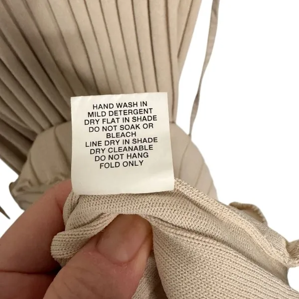 DISSH Beige Ribbed Knit Midi Dress Size L - Image 8