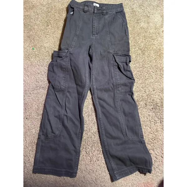Billabong Gray Cargo Pants Wide Leg Utility Trousers‎ Womens Size 24 Charcoal - Image 3