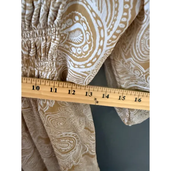 Sienna‎ Sky Womens Paisley Smocked Mini Dress Western Boho Square Neck L - Image 7