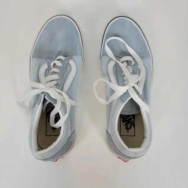 Vans Women's Old Skool Sneakers 6 Light Blue Suede Canvas Skate Lace Up Shoes - Image 4