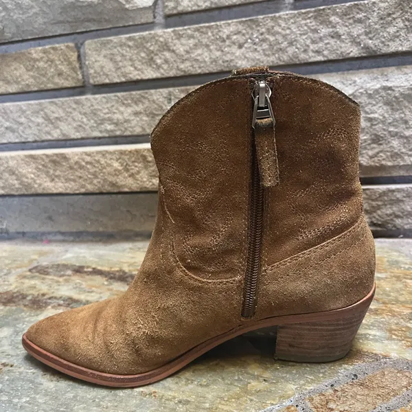 Dolce Vita Solow Suede Pointed Toe Cowboy Western Boots Suede Brown Tan 7.5 - Image 8