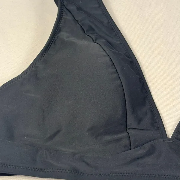 Hilinker Black Triangle Bikini Top‎ Adjustable Straps Removable Padding Size L Size L - Image 2