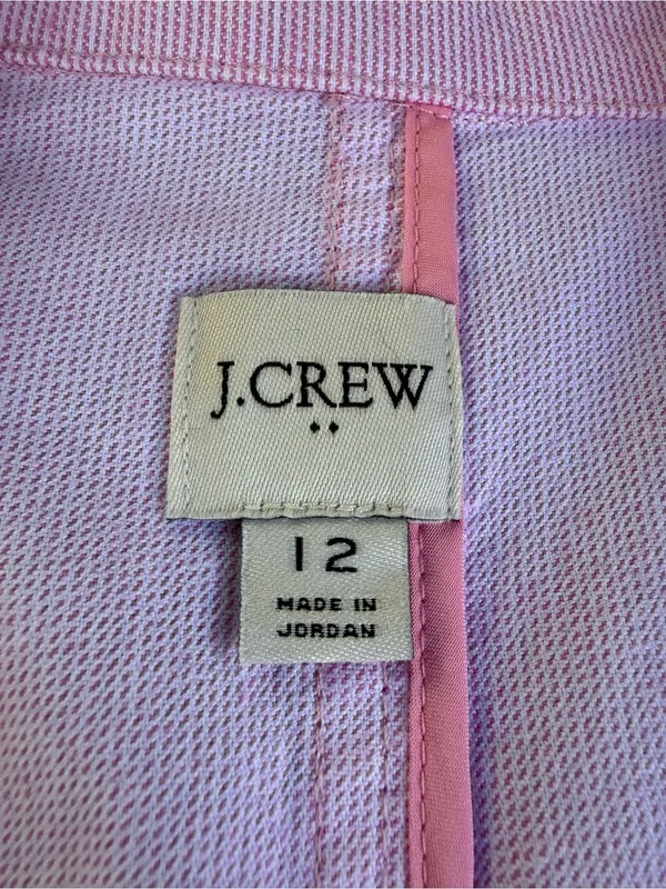 J. Crew Pink & White Striped Single-Button Cotton-Blend Blazer size 12 - Image 8