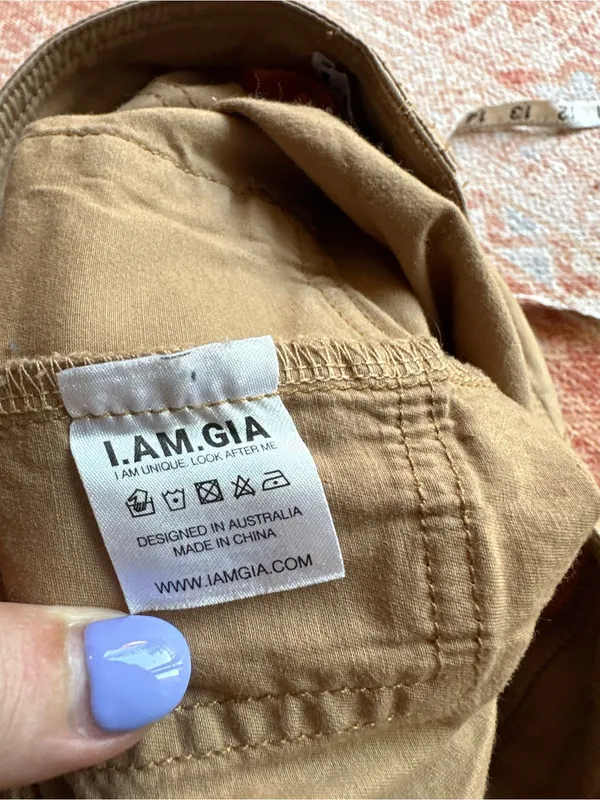 I AM GIA low rise cargo flare pants utility Y2K grunge style size XS - Image 3