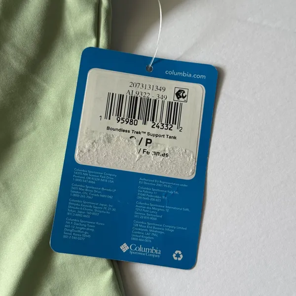 Columbia Boundless Trek Support‎ Tank Womens Small Green AL9322 Omni-Wick NWT - Image 5