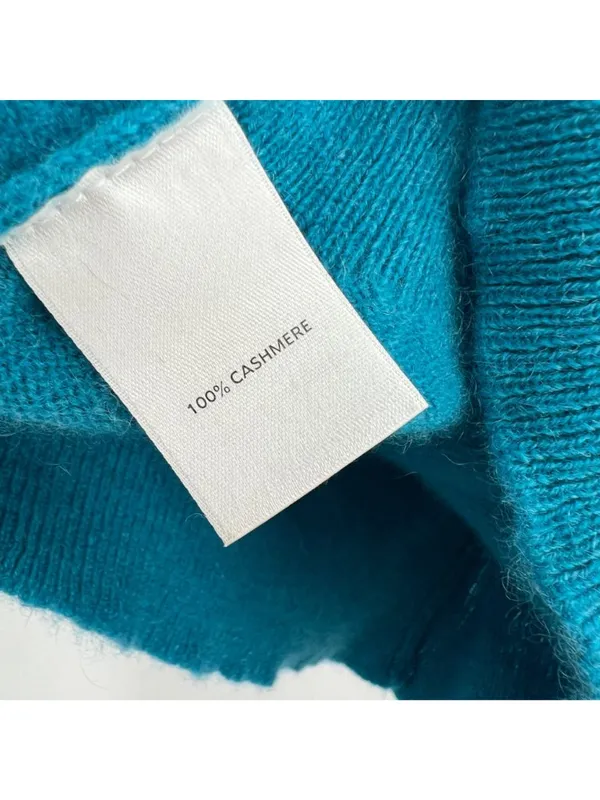 Halogen Teal 100% Cashmere V-Neck Sweater Long Sleeve Size Small - Image 9