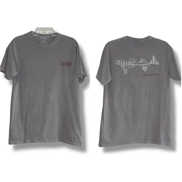 Coastal Cotton life uninhibited houndstooth fish skeleton tshirt medium - Image 2