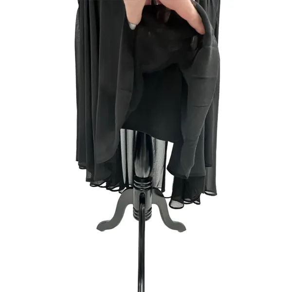 Just Tylor Women's Size(10)‎ Dress High Low Midi Chiffon Black with Bow - Image 7