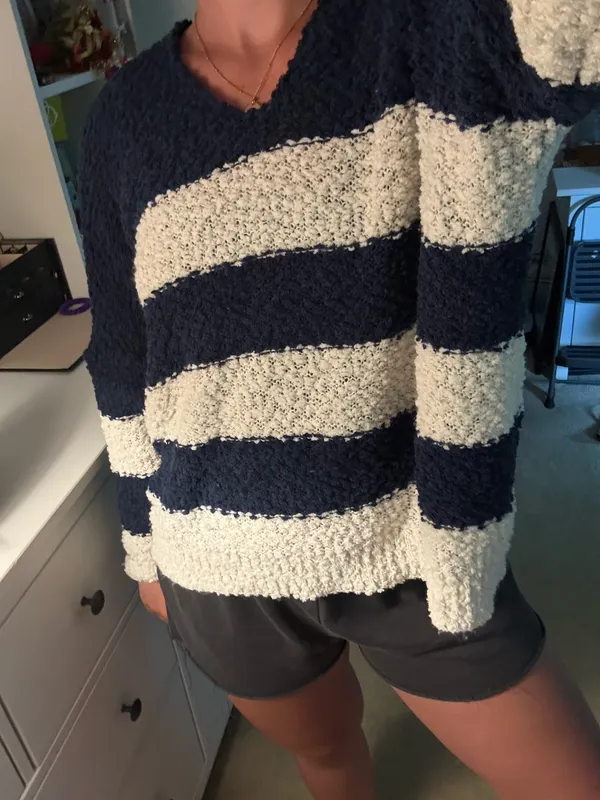 & Other Stories Blue and white stripes knit sweater - Image 2