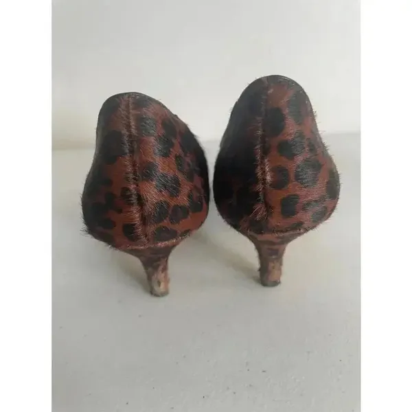 Women's DV Dolce Vita Brown Leopard Print Heels Size Calf Fur‎ 8.5 M GUC! - Image 5