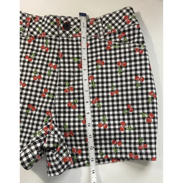Bagatelle Collection Cherry Gingham Shorts Black White Red Check Size 4 NWT‎ - Image 6