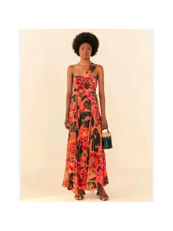 Farm Rio Blooming Gardens Tropical Island Vacation Maxi Dress - Image 2