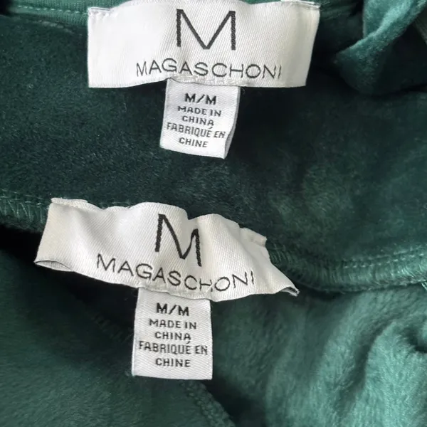 Magaschoni Velour Tracksuit‎ Size M Green Athleisure Comfort Travel Coord Set - Image 4