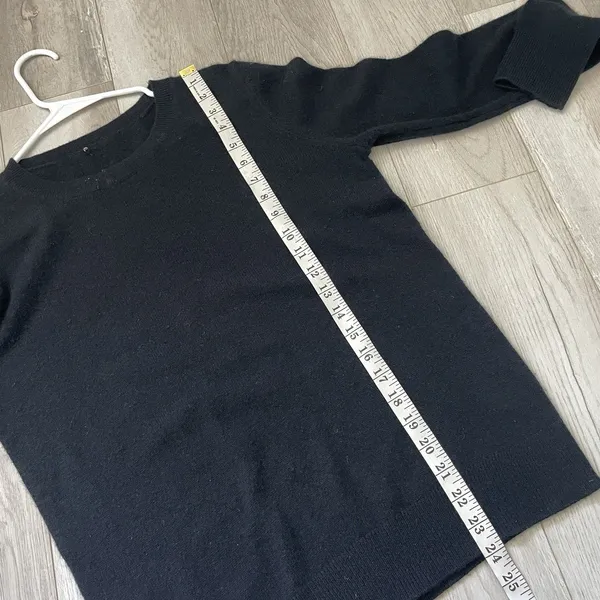 Nordstrom Cashmere Sweater crewneck long sleeve knit womens Black (large) class - Image 6