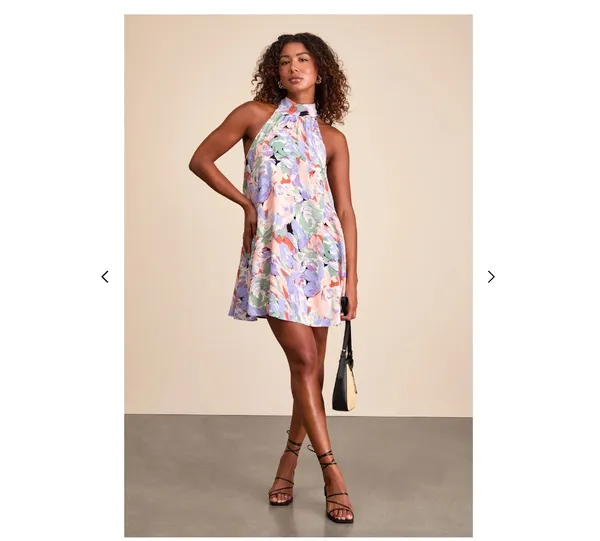 Lulus Lavender Multi Floral Mini Shift Dress Purple Size M NWT - Image 4
