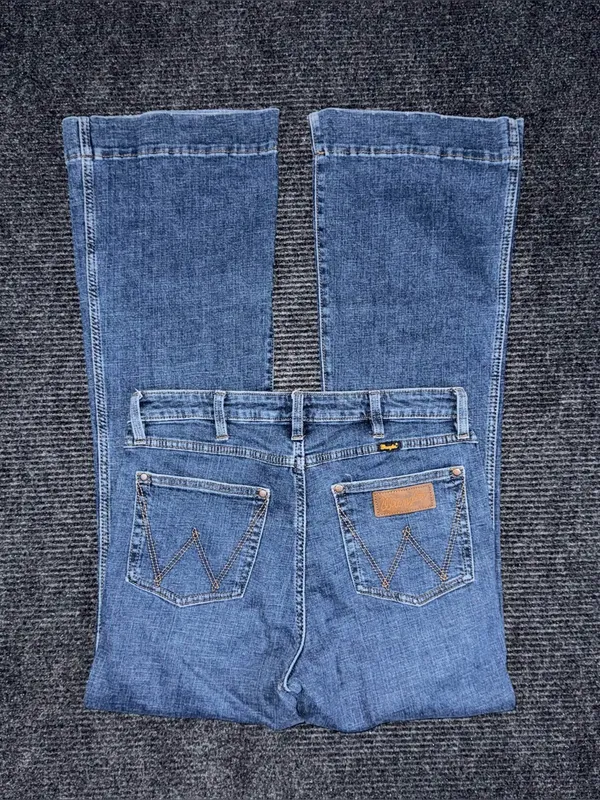 Wrangler Retro High Rise Trouser Stretch Jeans 30 x 34 Dark Blue Denim Western - Image 2