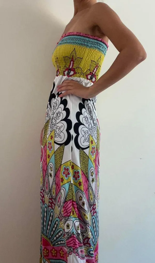 she's cool Tube Top Smocked Maxi Dress Size Small - Image 3