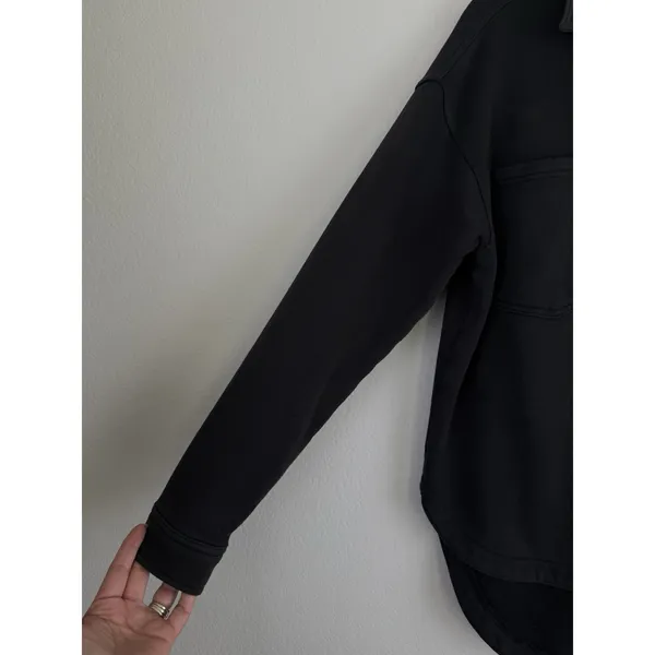 Nuuds Weekend Black Wash French Terry Button Down Lounge Sweater Women's Size XS - Image 12