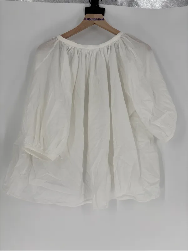 Boho off white high twisted veil shirt small new - Image 5