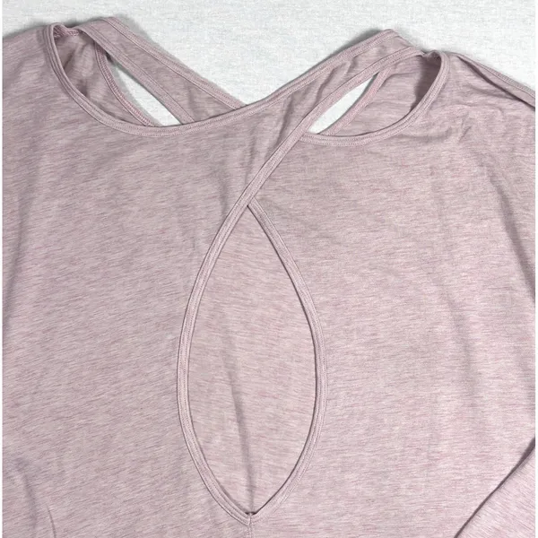Lululemon Long Sleeve Top Womens 10 Open Back Outdoor Yoga Running Shirt Pink‎ - Image 6