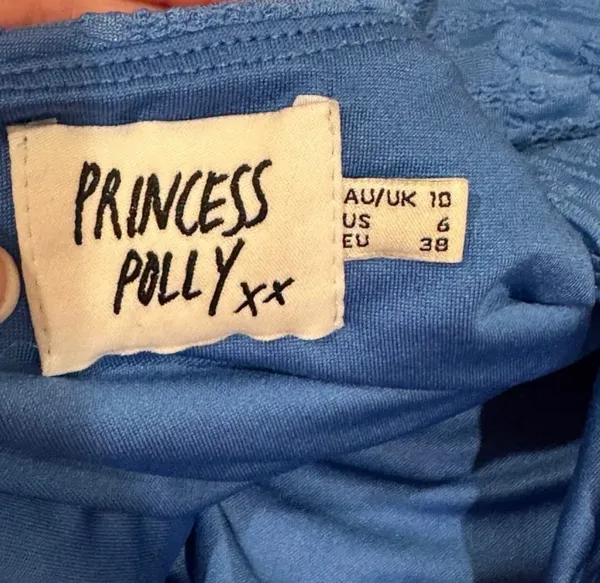 Princess Polly Bright Blue Textured Mini Skirt Lined Lightweight S 6 - Image 4