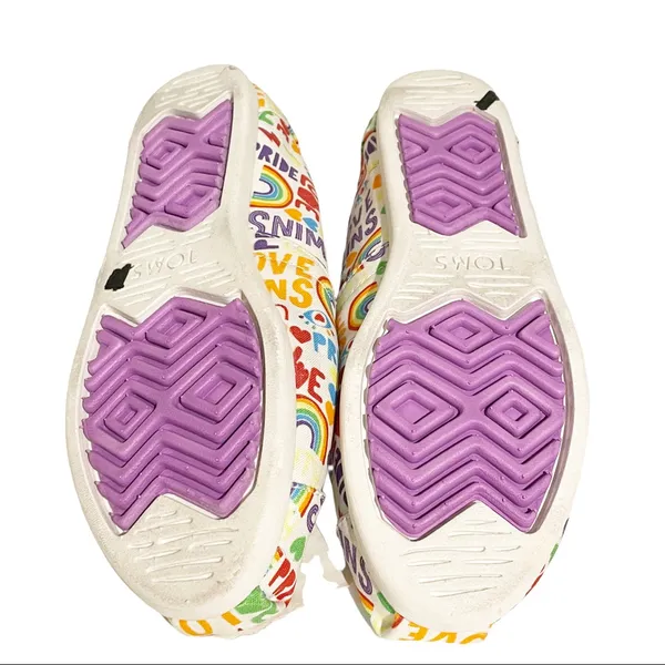 Toms Size 5.5 Pride Alpargata Unity‎ White Multi Womens Slip On Shoes - Image 7