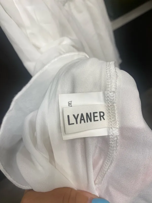 White Lyaner Dress Size M - Image 3