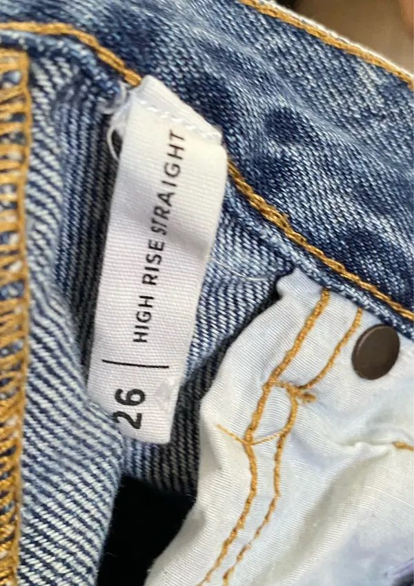 Pacsun Blue Distressed High Waisted Straight Leg Jeans Size 26 - Image 11