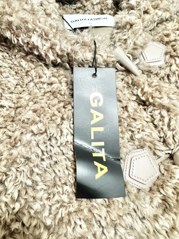 Galita Cozy Khaki Teddy Toggle Jacket with Hood Size Small Tan - Image 12