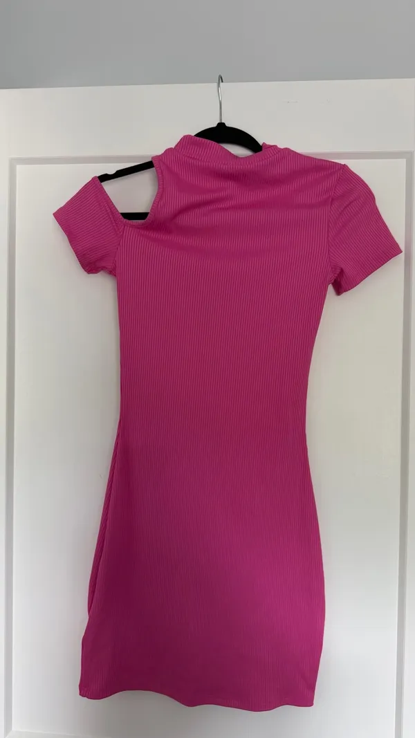 Hot Pink Cutout Mini Dress - Image 5