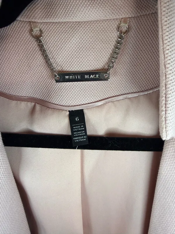 White House Black Market Blush Pink Fitted Blazer Jacket Size 6 - Image 4