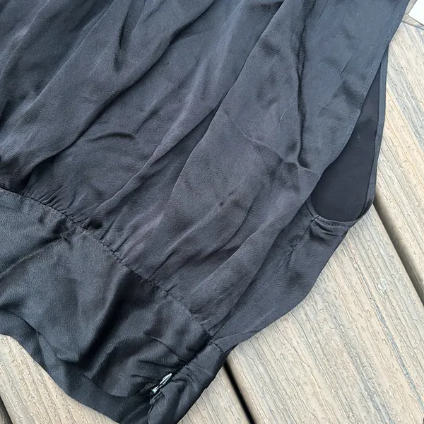 NWT ZARA BLACK SILK BLOUSE‎ - Image 2