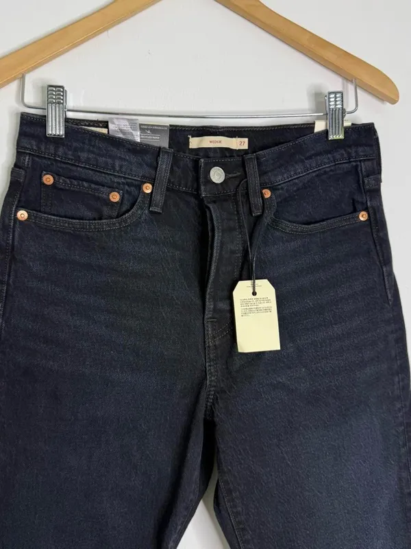 Levi’s Wedgie High Rise Tapered Jeans Dark Wash Size 27 NWT - Image 6