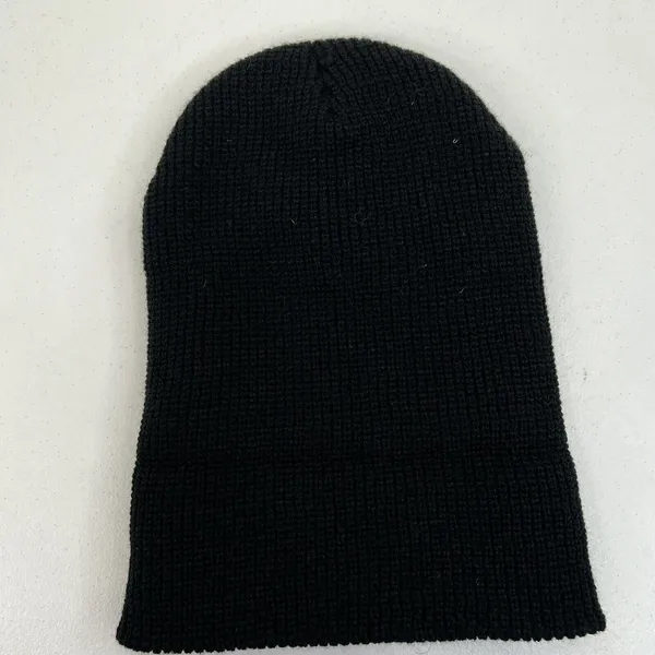 Dolls Kill Knit‎ Beanie Hat Black Goth Punk Lolita Death Metal Spell Out Patch - Image 7
