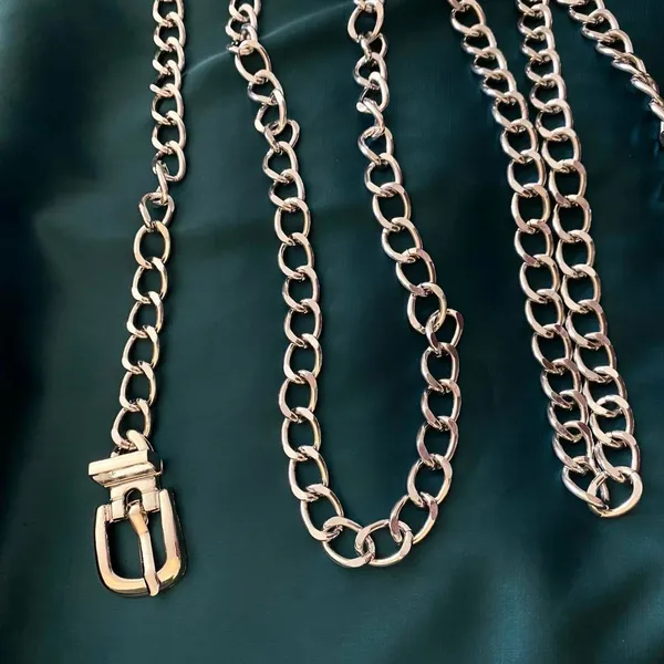 Silver Y2K Plus Size Chain Buckle Waist Belt, Fits Up to 71 Inches, X7GA1410 - Image 6