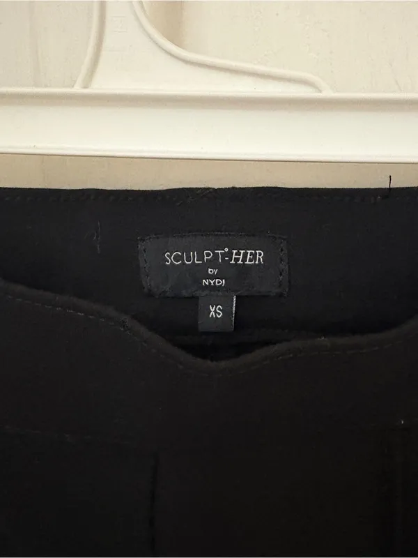 SCULPT-HER by NYDJ Pull-On Wide Leg High Rise Pants in Black with Lift Tuck Tech - Image 7
