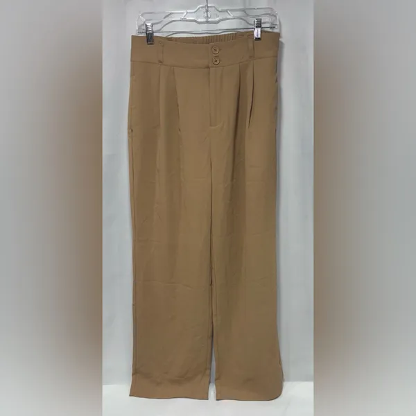Halara High Waisted Zipper Pocket Shirred Straight Leg Work Pants - Image 2