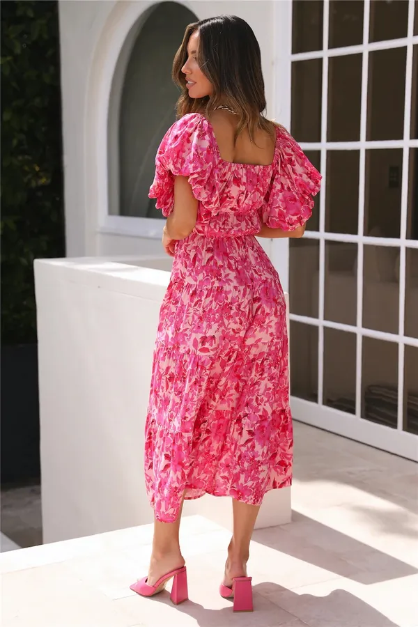 Hello Molly Midi Dress Pink - Image 4