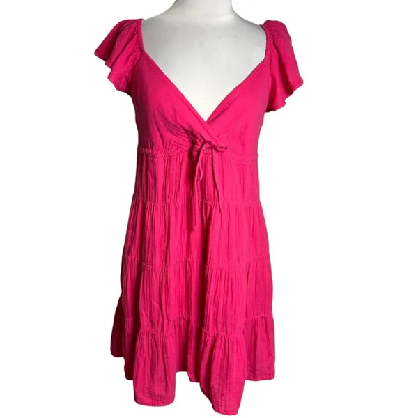 XIRENA Sonnet Shirred Minidress pink raspberry Sz‎ S - Image 3