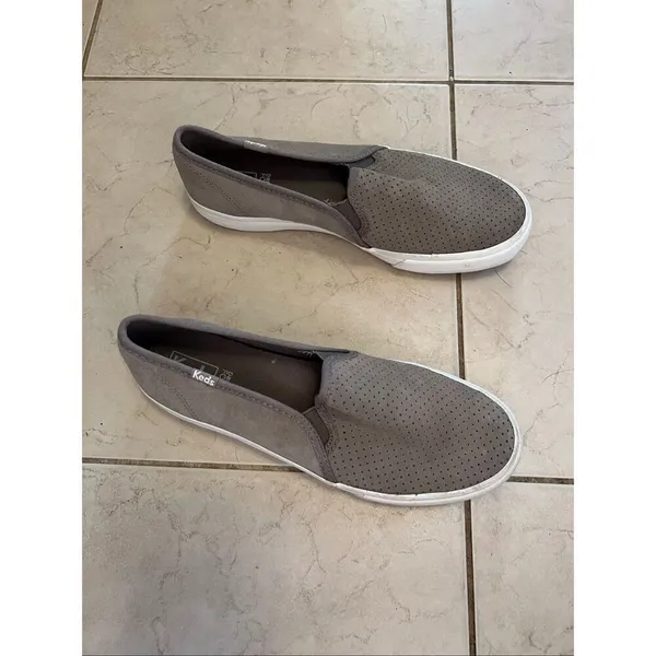Keds Taupe Double Decker Perforated Suede Slip On Sneaker Women's Size 8 - Image 2