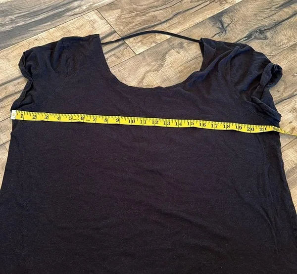 Victoria’s Secret PINK Black Low Plunging Back Short Sleeve T-shirt Size Large - Image 2
