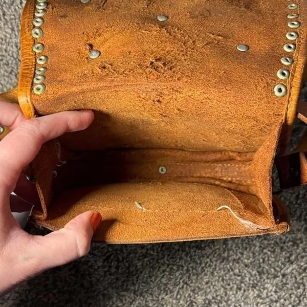 Western Leather Saddle Bag Brown - Image 10