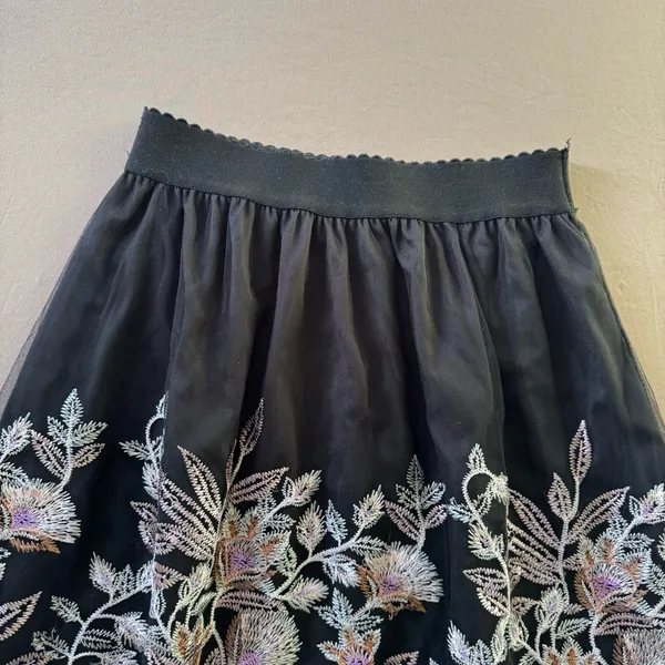 Magic Sheer Floral Embroidered Midi Skirt - Image 5