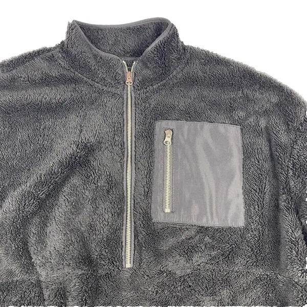 Elodie Jacket‎ Women's Size Large Black Thick Pile Sherpa Fleece 1/2 Zip Sweater - Image 3