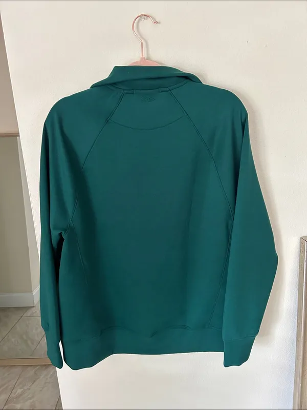 Abercrombie YPB NeoKNIT softstream quarter zip Emerald green S oversized - Image 11