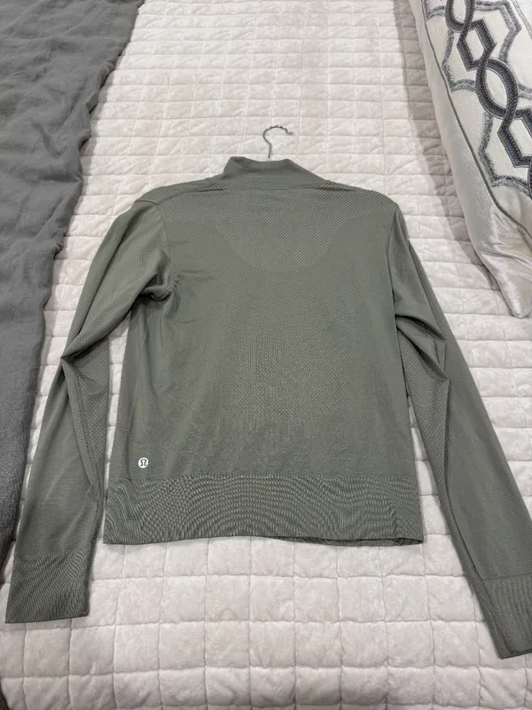 Lululemon Swiftly Relaxed Half Zip Gull Grey/White - Image 4