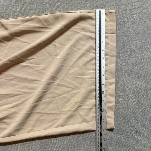 Wide Leg Paperbag Waist Pants Size Medium‎ Tan Beige Flowy Drawstring Trousers - Image 6