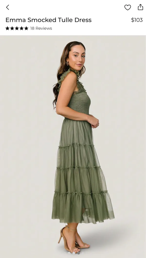 Emma Smocked Tulle Dress Baltic Born - Sage XL - Image 3
