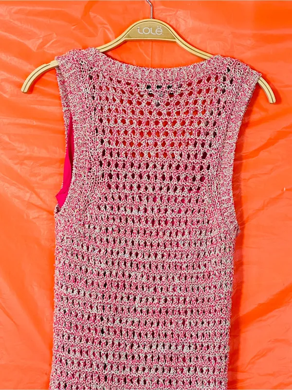 Derek Lam Pink Open-Knit Maxi Cover-Up - Image 8