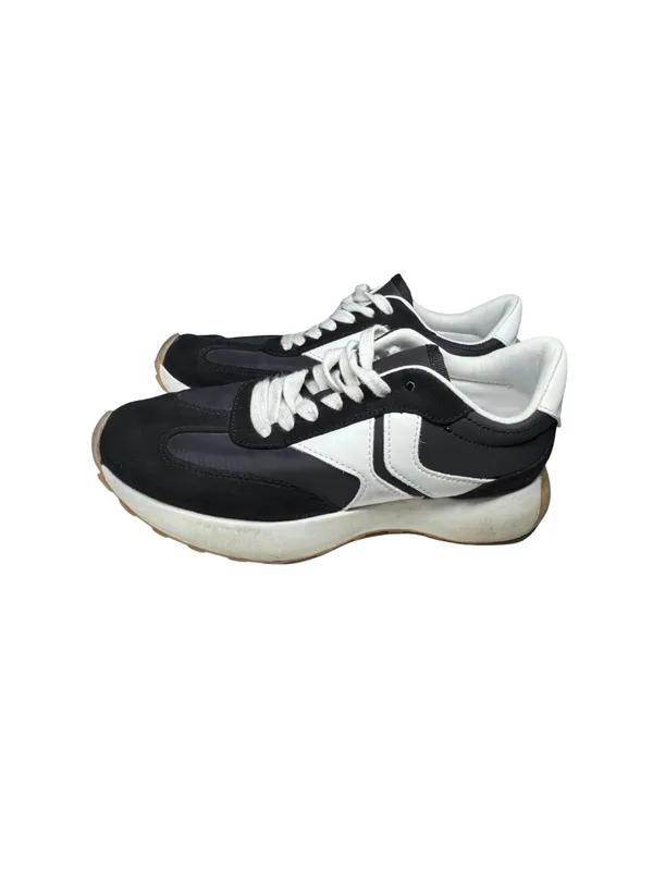 Steve Madden Womens 7 Kendrix Athletic Jogger Casual Sneakers Shoes black white - Image 2
